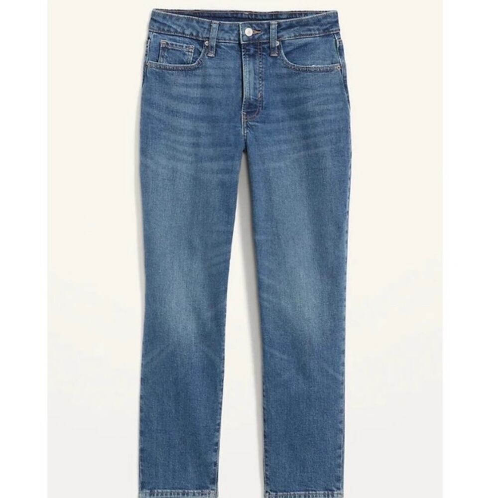 Old Navy High Rise Curvy O.G. Straight Secret-Smooth Pocket Jeans Sz 0 Blue